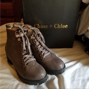 Chase & Chloe Grey PU Short Combat Brand
New Boots